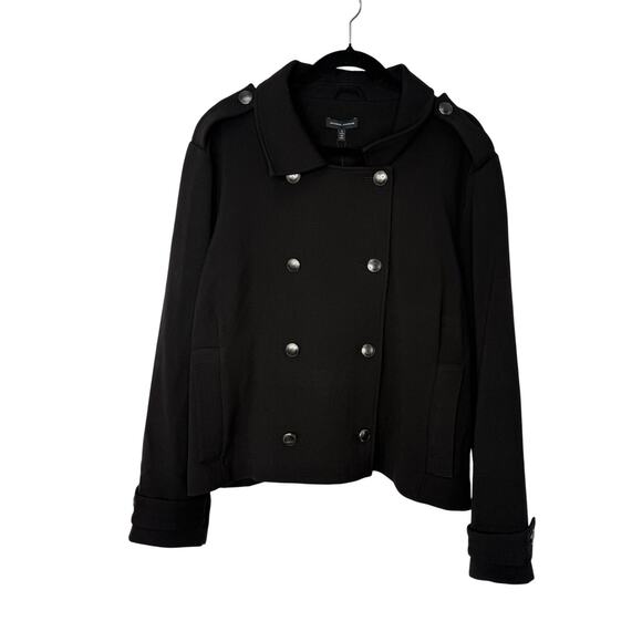 Universal Standard Nadia Crepe Jersey Military Jacket Black Size L (22–24) NWT - Picture 3 of 10